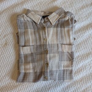 Black Tape_ Textured Cream and Gray Shirt